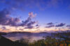 Dramatic Caribbean sunset over the ocean, viewed from a St Barts luxury villa.