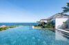 Infinity pool with ocean horizon and modern villa terrace, luxury villa rental in St Barts