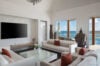 Elegant living room with ocean views and contemporary décor, luxury villa rental in St Barts