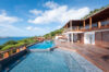 Modern luxury st barts villa with multi-level infinity pool and panoramic Caribbean Sea view.
